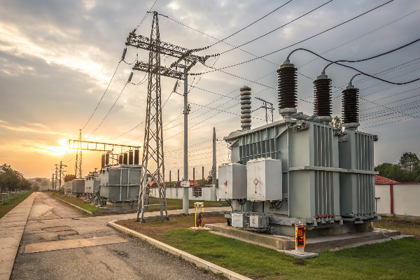 Power and distribution transformers in electrical grid