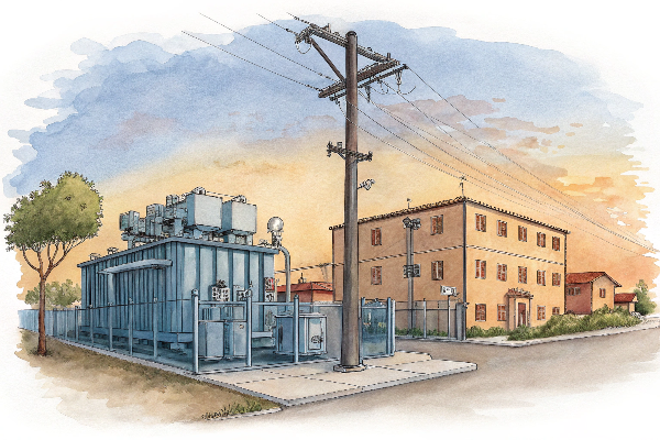 Substation vs distribution transformer Substation transformer versus distribution transformer installation