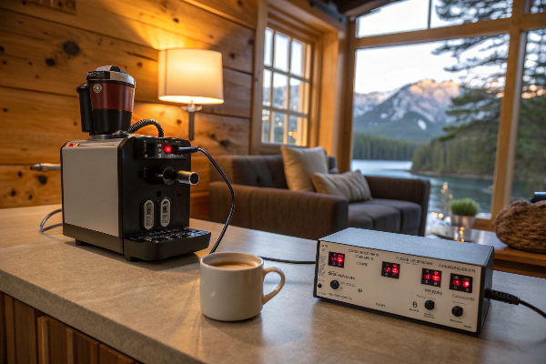 European appliance connected to transformer in Canadian home