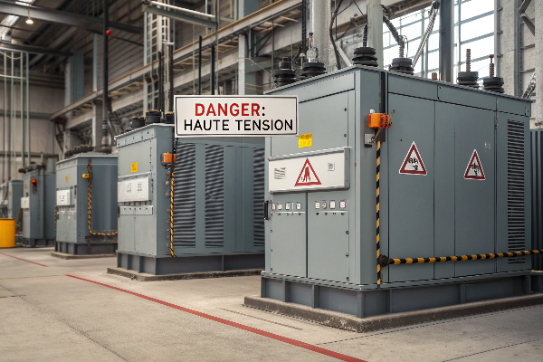 electrical transformers with French labeling