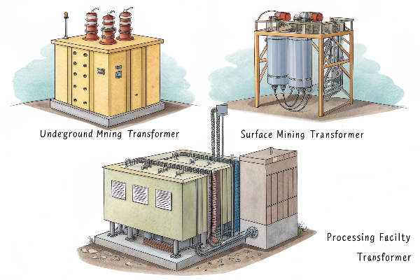 Three types of mining transformers comparison