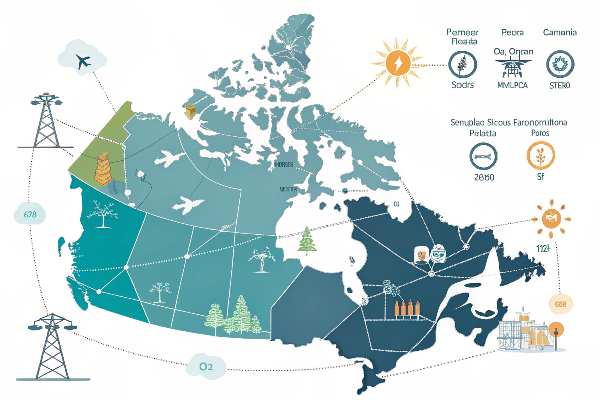 Canadian electrical grid illustration