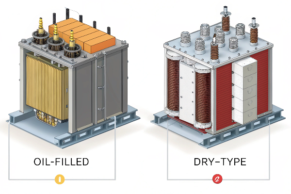 Oil-filled vs. [dry-type transformers](https://www.trafo.co.za/dry-type-transformers-mining-applications/)