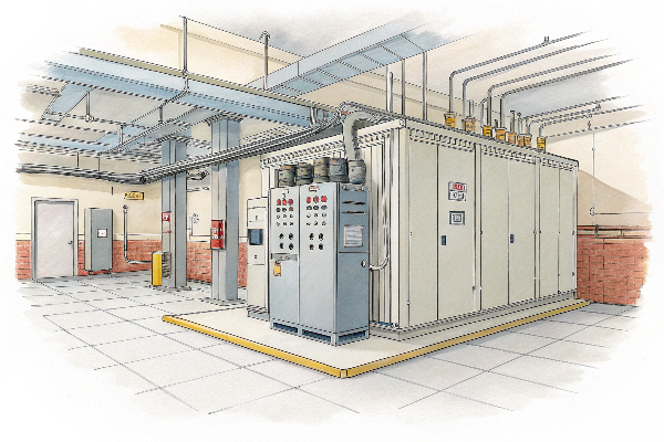 Indoor dry type transformer installation
