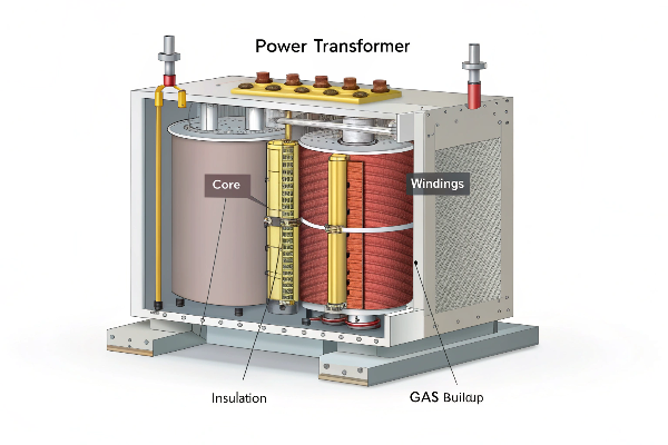 Transformer internal components and failure points internal transformer diagram showing failure points