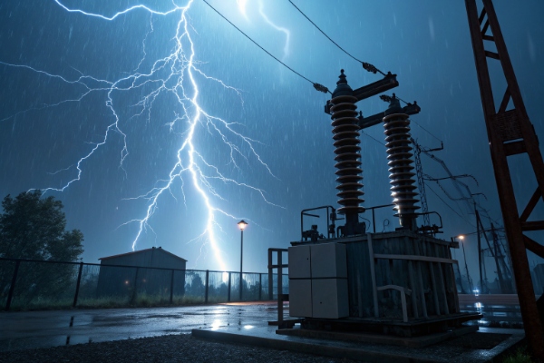 Lightning strike near substation