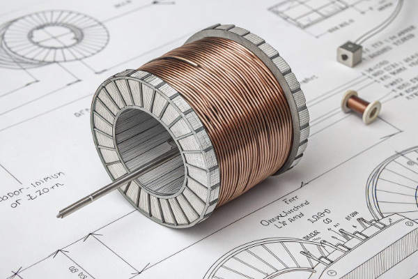 copper winding close-up